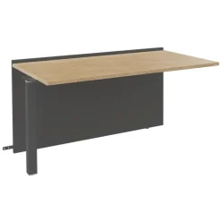 Banque d'accueil Module suivant bas OLA - L120 x H75,5 x P82,5 cm - structure carbone, plateau chêne clair