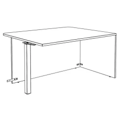 Banque d'accueil OLA - Ensemble composé d'un module haut + un module PMR et d'une tablette jaune curry - L242,5 cm - carbone et noyer