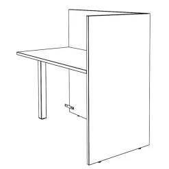Banque d'accueil Retour direct haut OLA - L122,5 x H112 x P62,5 cm - structure blanc perle, plateau chêne clair