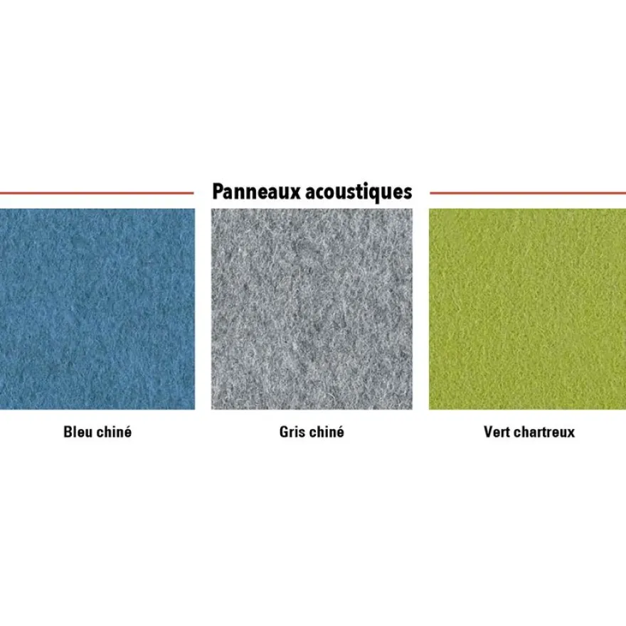 Banquette acoustique IN'TEAM - L170 x H 150 x P170 cm - 3 places - structure chêne gris et carbone - panneaux gris chiné