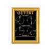Bequet - Tableau horaires - 15 x 20 cm - cadre doré