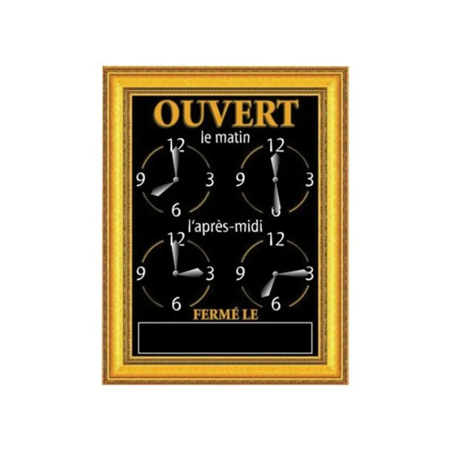 Bequet - Tableau horaires - 15 x 20 cm - cadre doré