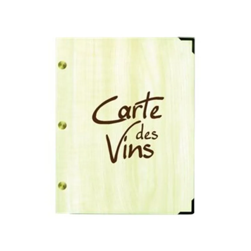 Bequet Authentic - Carte des vins rechargeable - 15 x 21,5 cm - imitation bois
