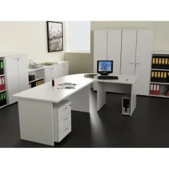 Bibliothèque basse Trend - L80xP35xH72 cm - sans porte - blanc