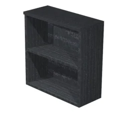 Bibliothèque basse Trend - L80xP35xH72 cm - sans porte - imitation frêne noir