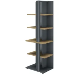 Bibliothèque haute ARCADE - L60 x H182 x P45 - 4 étagères - anthracite
