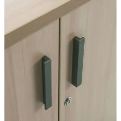 Bibliothèque haute INEO/LEVEL/STEELY/WOODY - Corps blanc - Portes et dessus Blanc perle