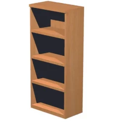 Bibliothèque haute Trend - L80xP35xH180 cm - sans porte - imitation noyer clair