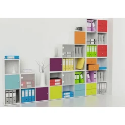 Bibliothèque modulaire MAXICOLOR - 6 cases - blanc