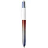BIC 4 Couleurs - 1 Stylo à bille 4 couleurs Gradient Bleu Blanc Rouge - 1 mm