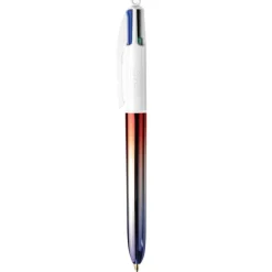 BIC 4 Couleurs - 1 Stylo à bille 4 couleurs Gradient Bleu Blanc Rouge - 1 mm
