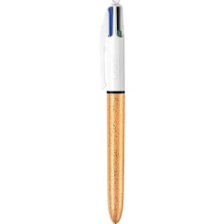 BIC 4 Couleurs - Stylo à bille 4 couleurs - 1 mm - corps texturé doré givré