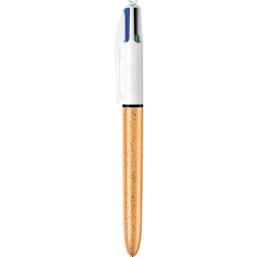 BIC 4 Couleurs - Stylo à bille 4 couleurs - 1 mm - corps texturé doré givré