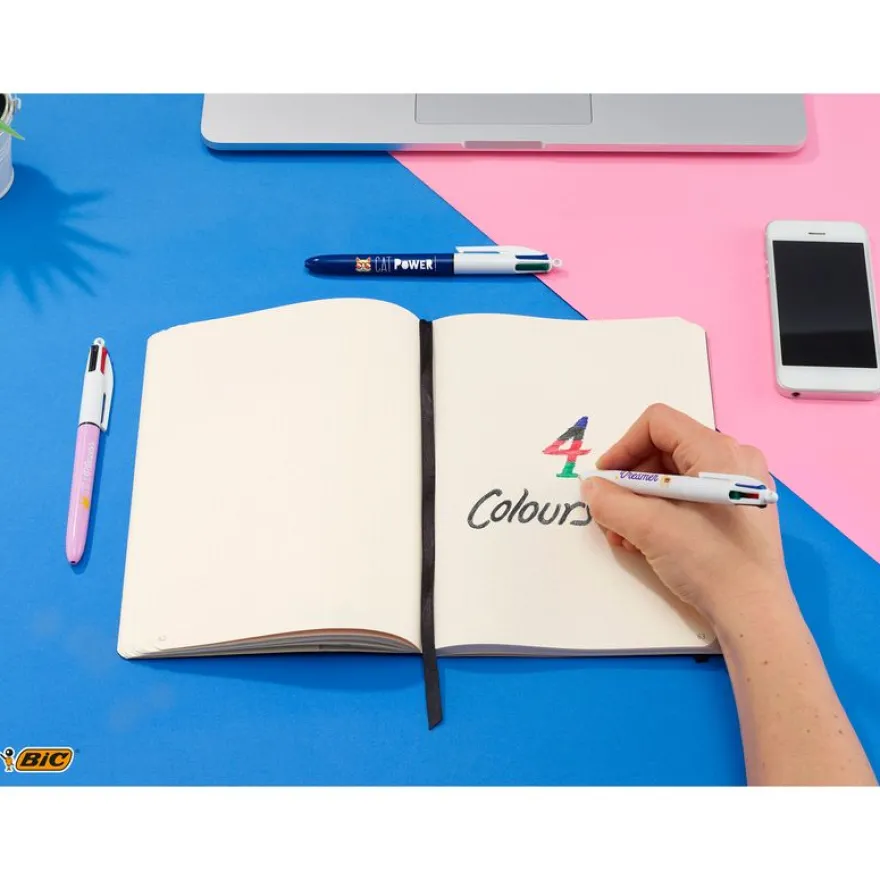BIC 4 Couleurs - Stylo à bille 4 couleurs - 1 mm - « Who’s The Boss »