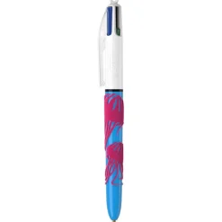 BIC 4 Couleurs - Stylo à bille 4 couleurs - 1 mm - corps texturé velours - différents modèles disponibles