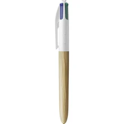 BIC 4 Couleurs Bois - Stylo à bille 4 couleurs effet bois - disponible dans différentes couleurs