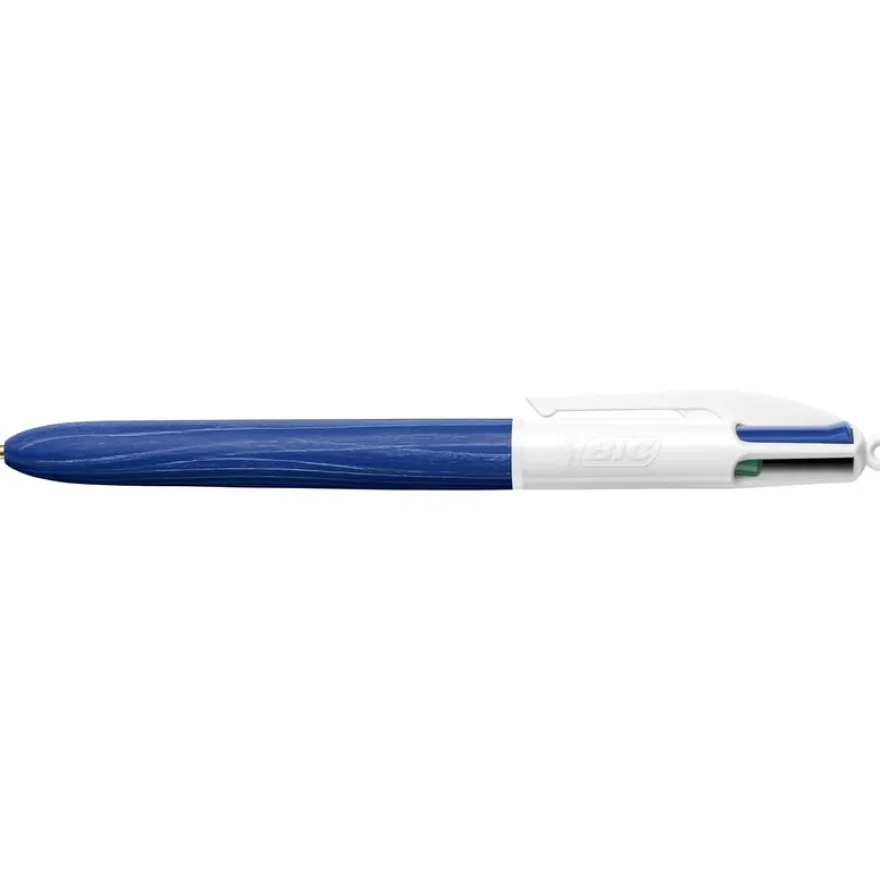 BIC 4 Couleurs Bois - Stylo à bille 4 couleurs effet bois - disponible dans différentes couleurs