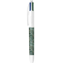 BIC 4 Couleurs Décors Jungle Stylo-Bille Rétractable et Rechargeable Pointe Moyenne (1,0 mm)