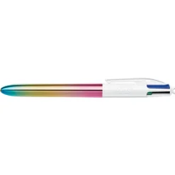 BIC 4 Couleurs gradient corps métallique irisé_ Stylos-Bille Rétractables Pointe Moyenne (1,0 mm)