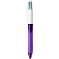 BIC 4 Couleurs Grip Fun - Stylo à bille 4 couleurs - au choix : rose, turquoise, violet, vert citron