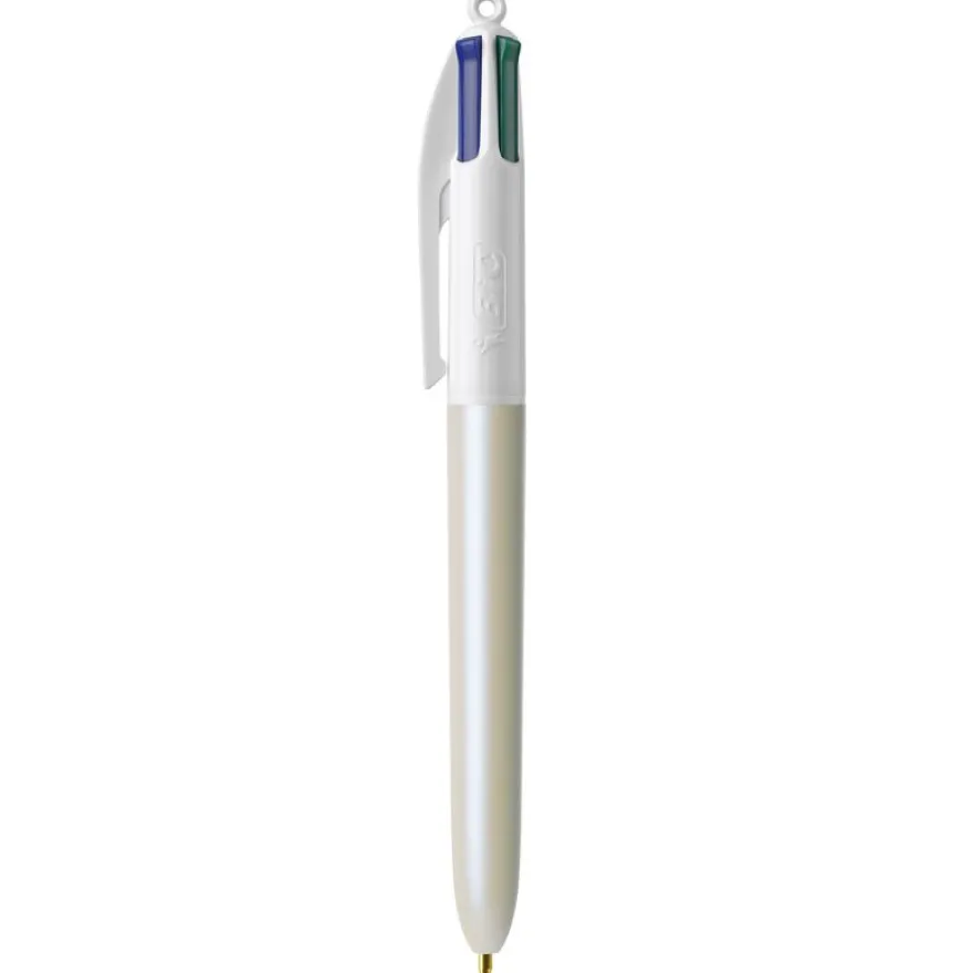 BIC 4 Couleurs Pearl - Stylo à bille 4 couleurs - corps blanc
