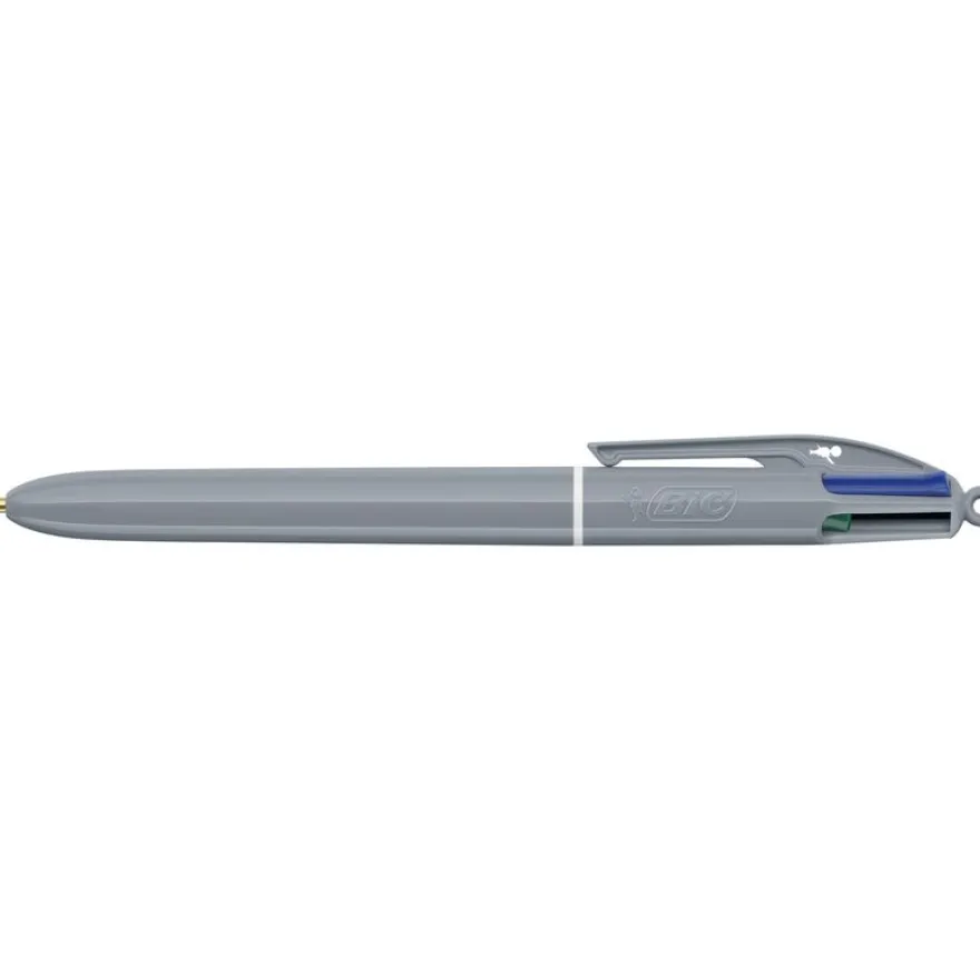 BIC - Stylo Bille 4 Couleurs Mineral Charcoal - Pointe 1 mm