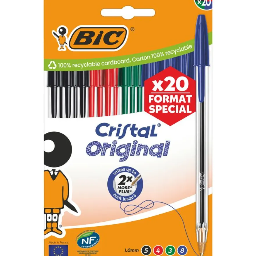 BIC - Stylo bille Cristal Original - assortiment x20