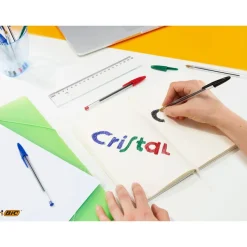BIC Cristal - 50 Stylos à bille - noir - 1 mm - pointe moyenne