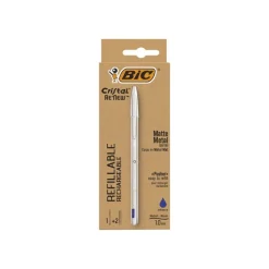 BIC Cristal Re'New - Stylo à bille rechargeable bleu