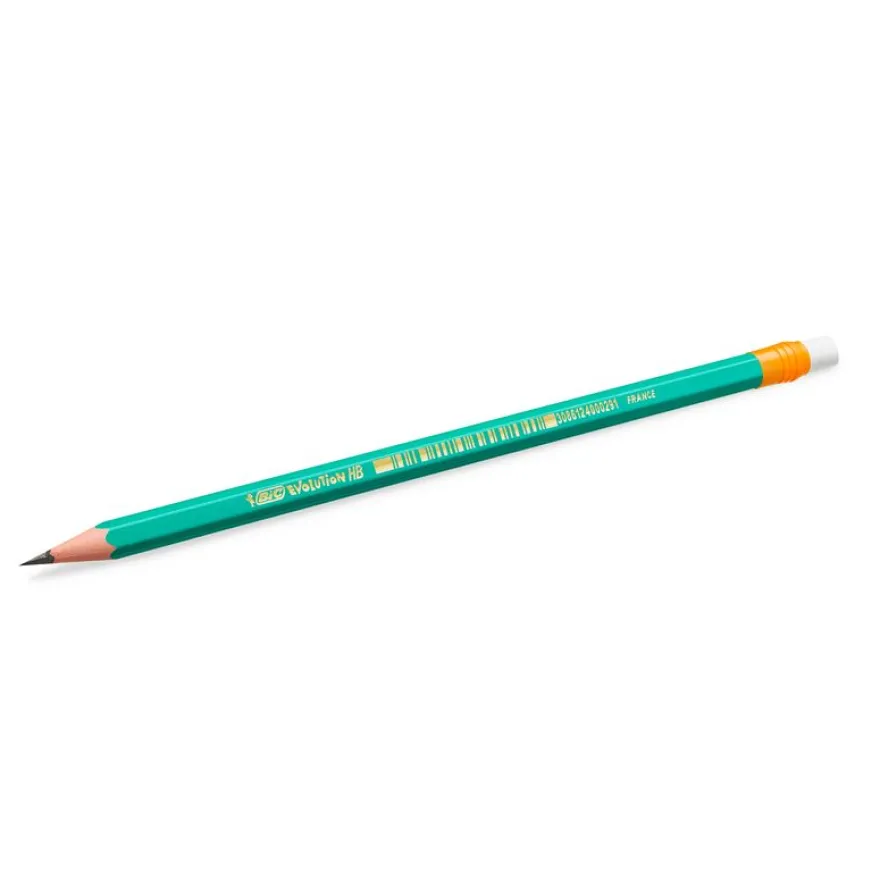 BIC ECOlutions EVOLUTION 655 - Pack de 4 Crayons à papier - HB - embout gomme