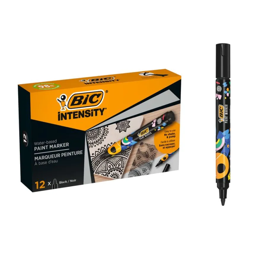BIC Intensity - Marqueur à peinture - peinture à base d'eau - noir - moyen