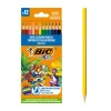 BIC Kids Crayons de Couleur Fabriqués avec 100% de bois sourcé de manière responsable - Couleurs assorties, Etui de 12