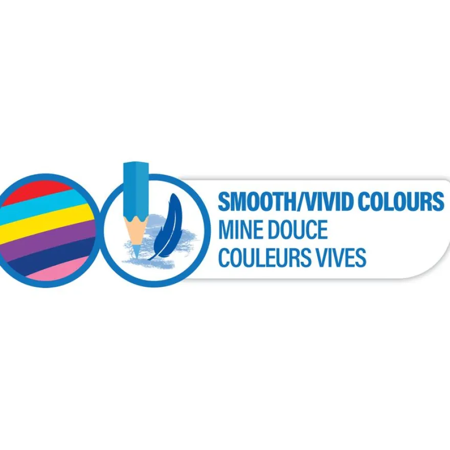 BIC Kids Crayons de Couleur Fabriqués avec 100% de bois sourcé de manière responsable - Couleurs assorties, Etui de 12