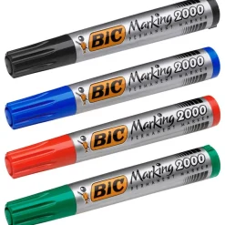 BIC MARKING 2000 - Pack de 4 marqueurs permanents - pointe ogive - couleurs assorties