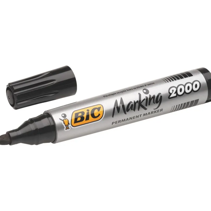 BIC MARKING 2000 - Pack de 12 marqueurs permanents - pointe ogive - noir