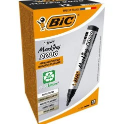 BIC MARKING 2000 - Pack de 12 marqueurs permanents - pointe ogive - noir