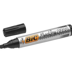 BIC MARKING 2300 - Pack de 12 marqueurs permanents - pointe biseau - noir