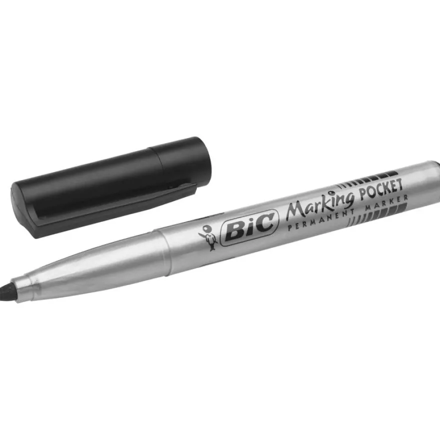 BIC MARKING Pocket 1445 - Pack de 12 marqueurs permanents - pointe ogive - noir