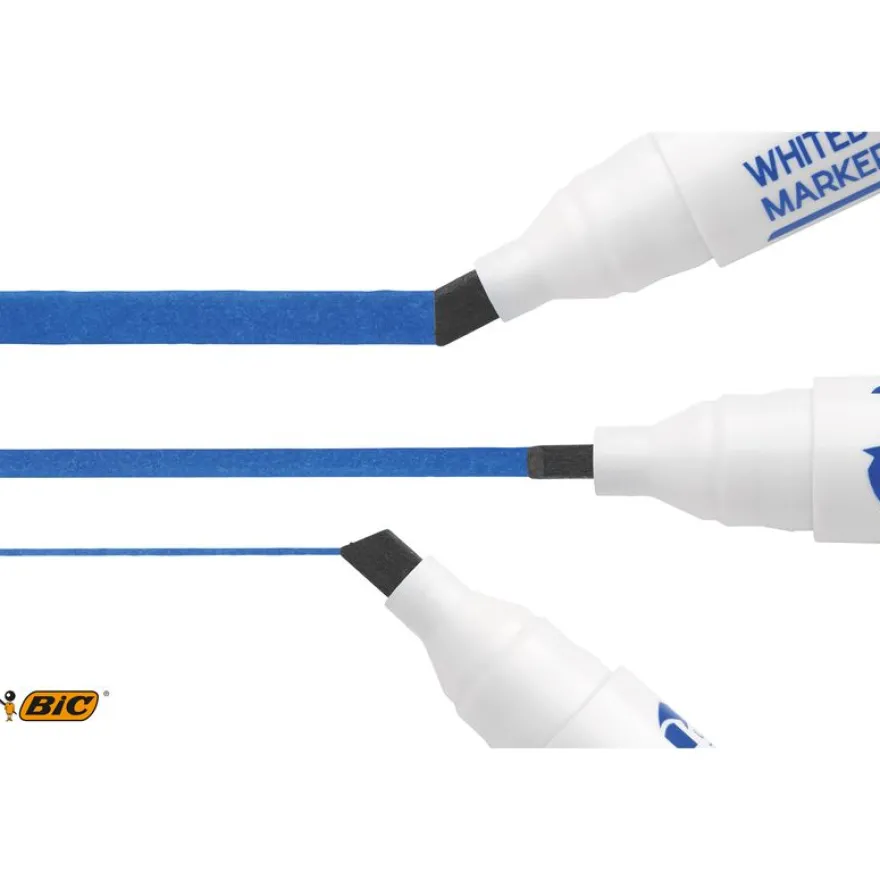 BIC VELLEDA 1751 - Marqueur effaçable - pointe biseau - bleu