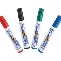BIC VELLEDA 1751 - Pack de 4 marqueurs effaçables - pointe biseau - couleurs assorties