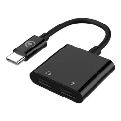 Bigben - Adaptateur USB - 24 pin USB-C (M) pour 24 pin USB-C (F) - USB Power Delivery (60W), alimentation USB + audio - noir