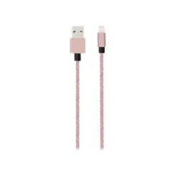 Bigben - câble de charge et de synchronisation USB/Connectique Lightning - 2 m - tissé rose