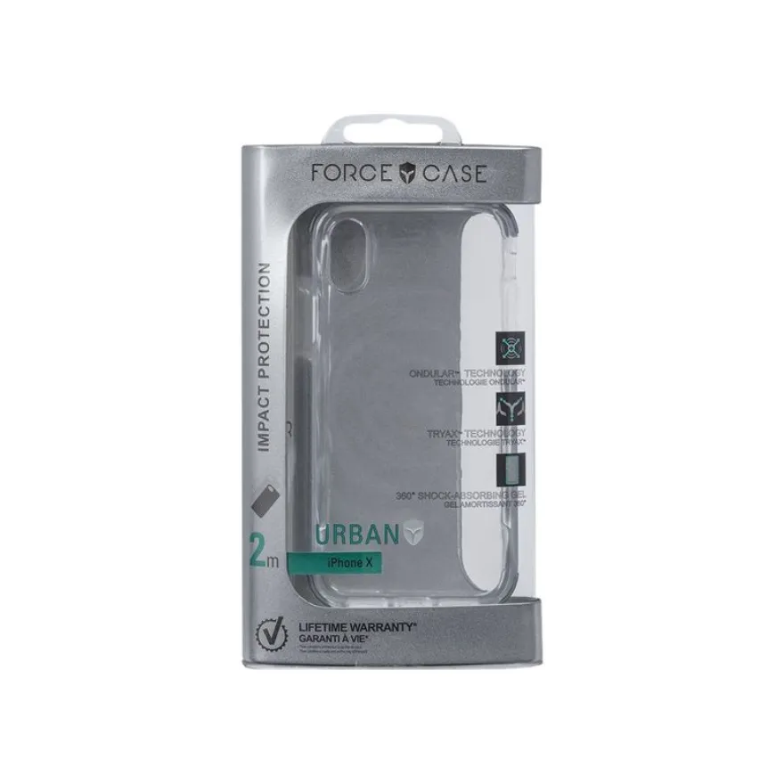 Bigben - Coque de protection pour iPhone X/XS - transparent et argent