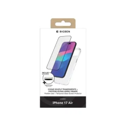 BIGBEN Connected - 2 en 1 - coque de protection avec verre trempé 2,5D pour iPhone Air - transparent