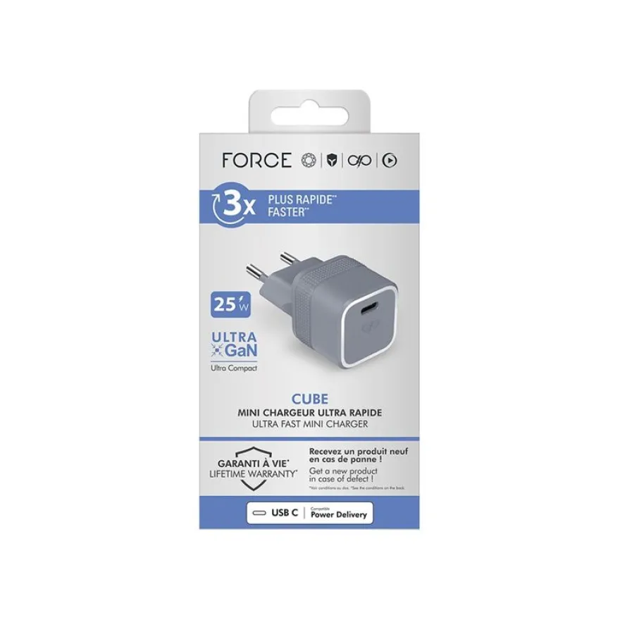 BIGBEN Connected - Adaptateur alimentation - CA / USB-C - GaN - 25 Watt - gris