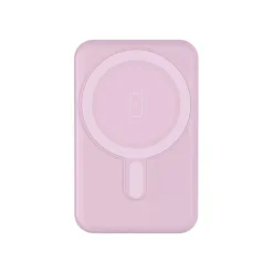 BIGBEN Connected - Banque d'alimentation - magnetic MagSafe wireless, Qi - 5000 mAh - 10 Watt - 2 connecteurs de sortie (USB, 24 pin USB-C) - rose