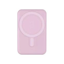 BIGBEN Connected - Banque d'alimentation - magnetic MagSafe wireless, Qi - 5000 mAh - 10 Watt - 2 connecteurs de sortie (USB, 24 pin USB-C) - rose