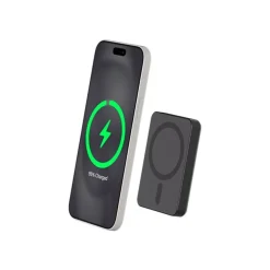 BIGBEN Connected - Banque d'alimentation - magnetic MagSafe wireless, Qi - 5000 mAh - 15 Watt (24 pin USB-C) - noir métal