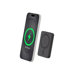BIGBEN Connected - Banque d'alimentation - magnetic MagSafe wireless, Qi - 5000 mAh - 15 Watt (24 pin USB-C) - noir métal