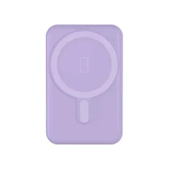 BIGBEN Connected - Banque d'alimentation - magnetic MagSafe wireless, Qi - 5000 mAh - 10 Watt - 2 connecteurs de sortie (USB, 24 pin USB-C) - violet